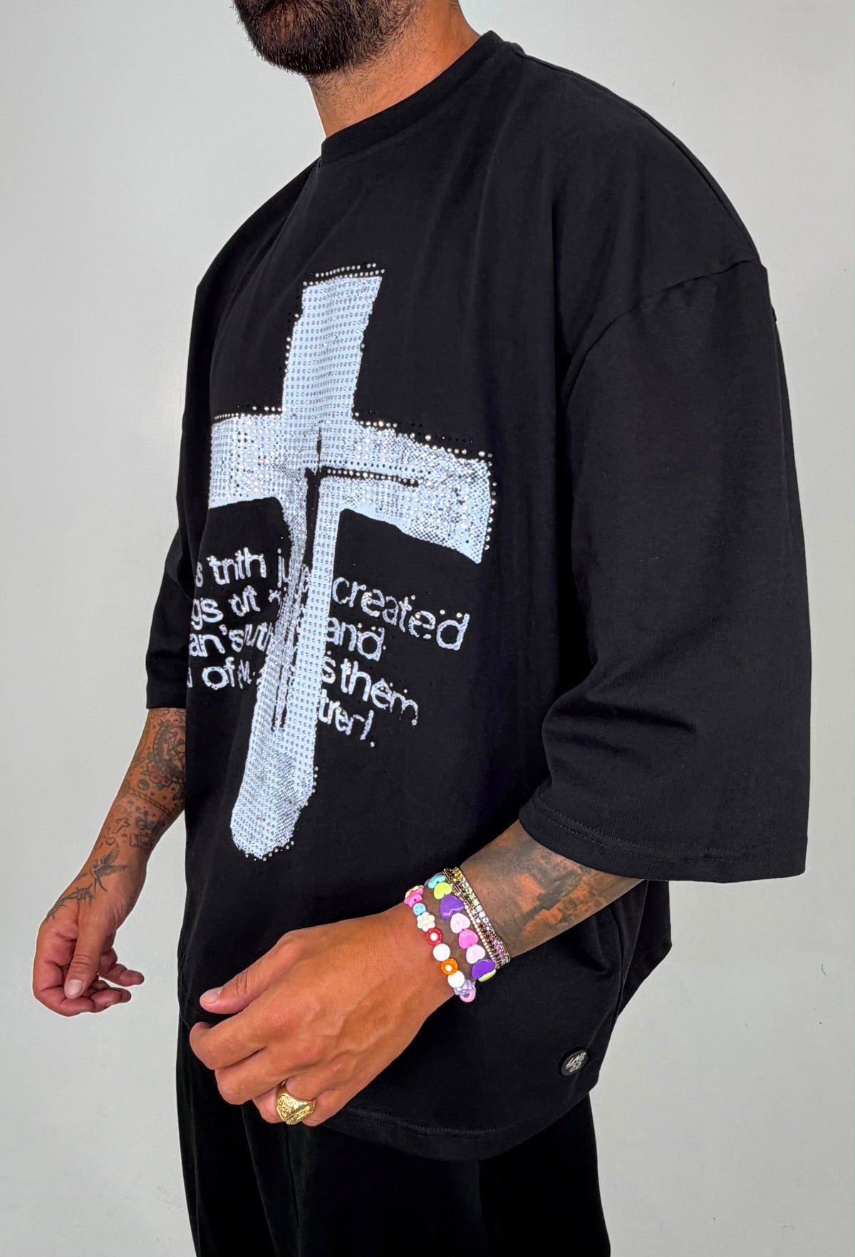 T-SHIRT BLESSED CON STRASS - lab22shop