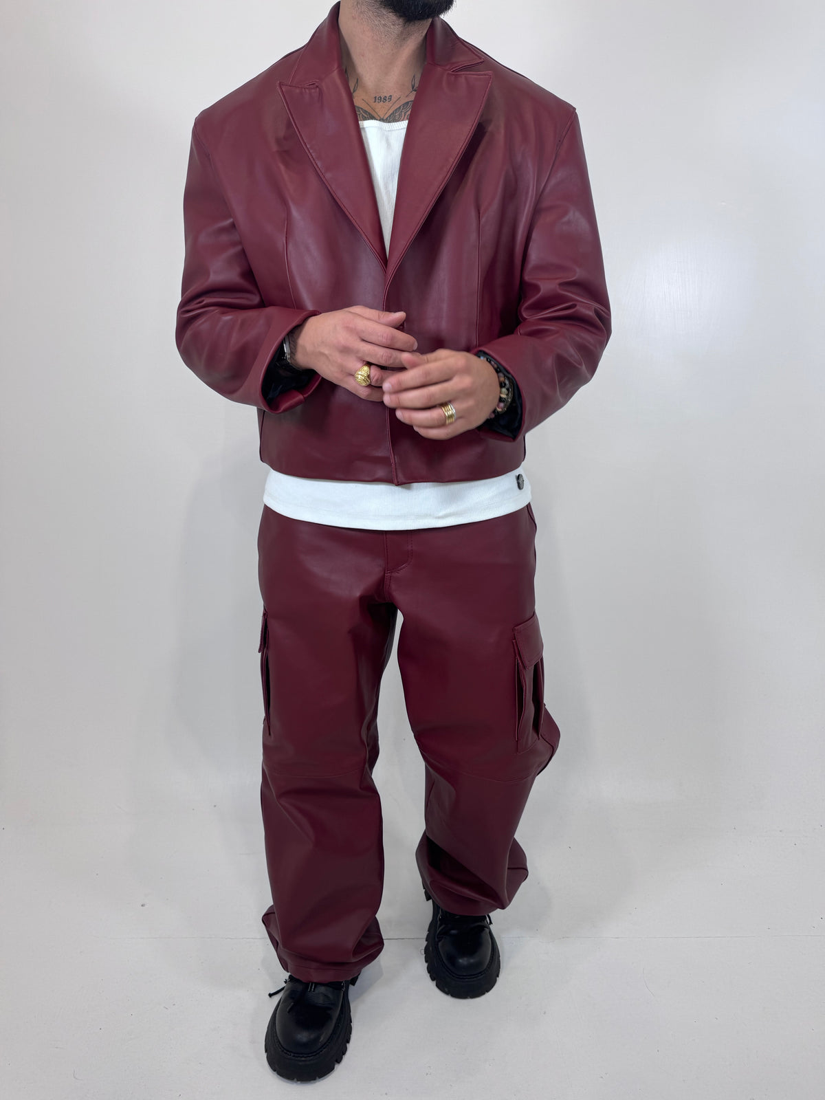 COORD IN PELLE BORDEAUX - lab22shop