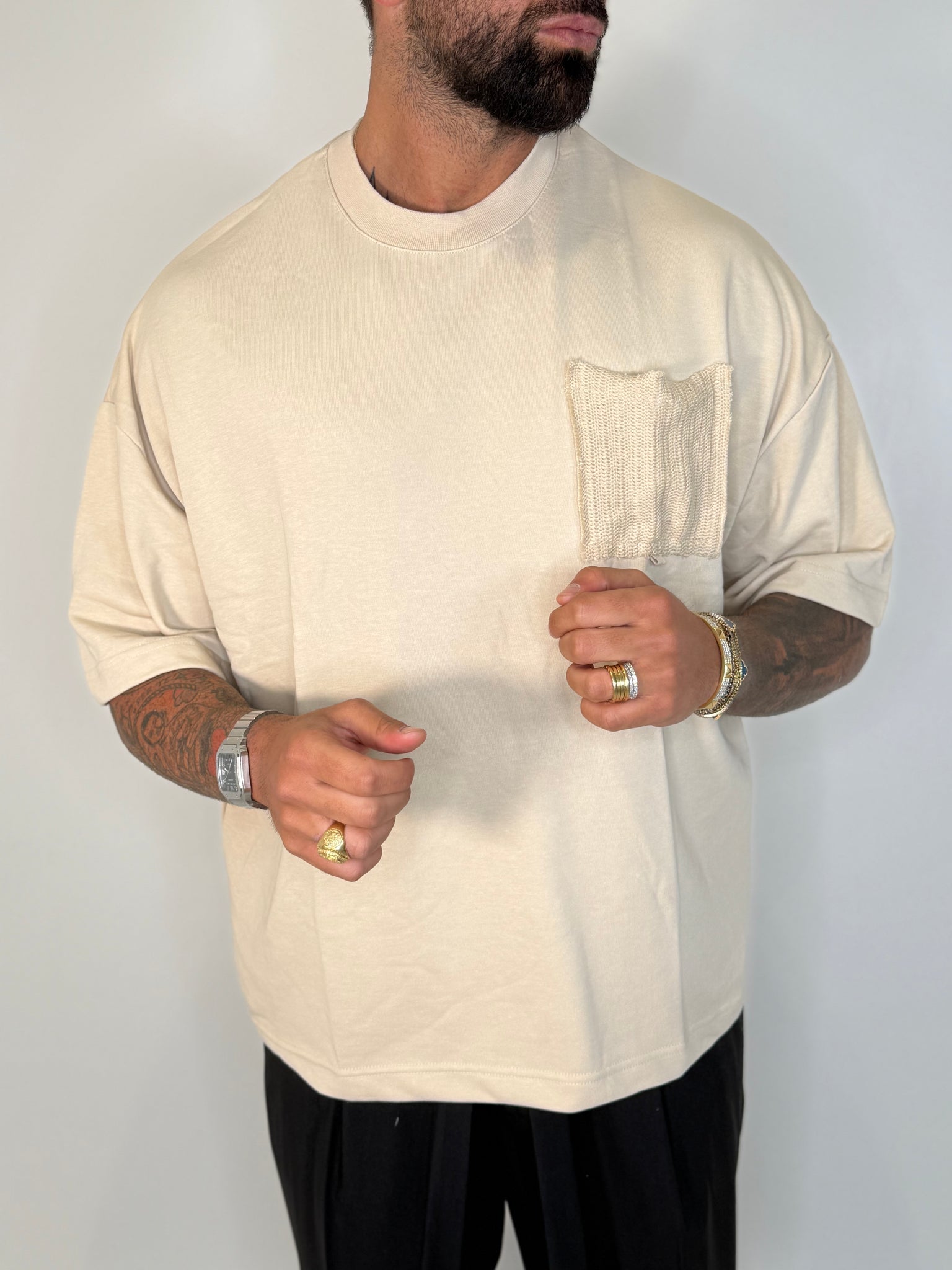 T-SHIRT TASCHINO MAGLINA BEIGE