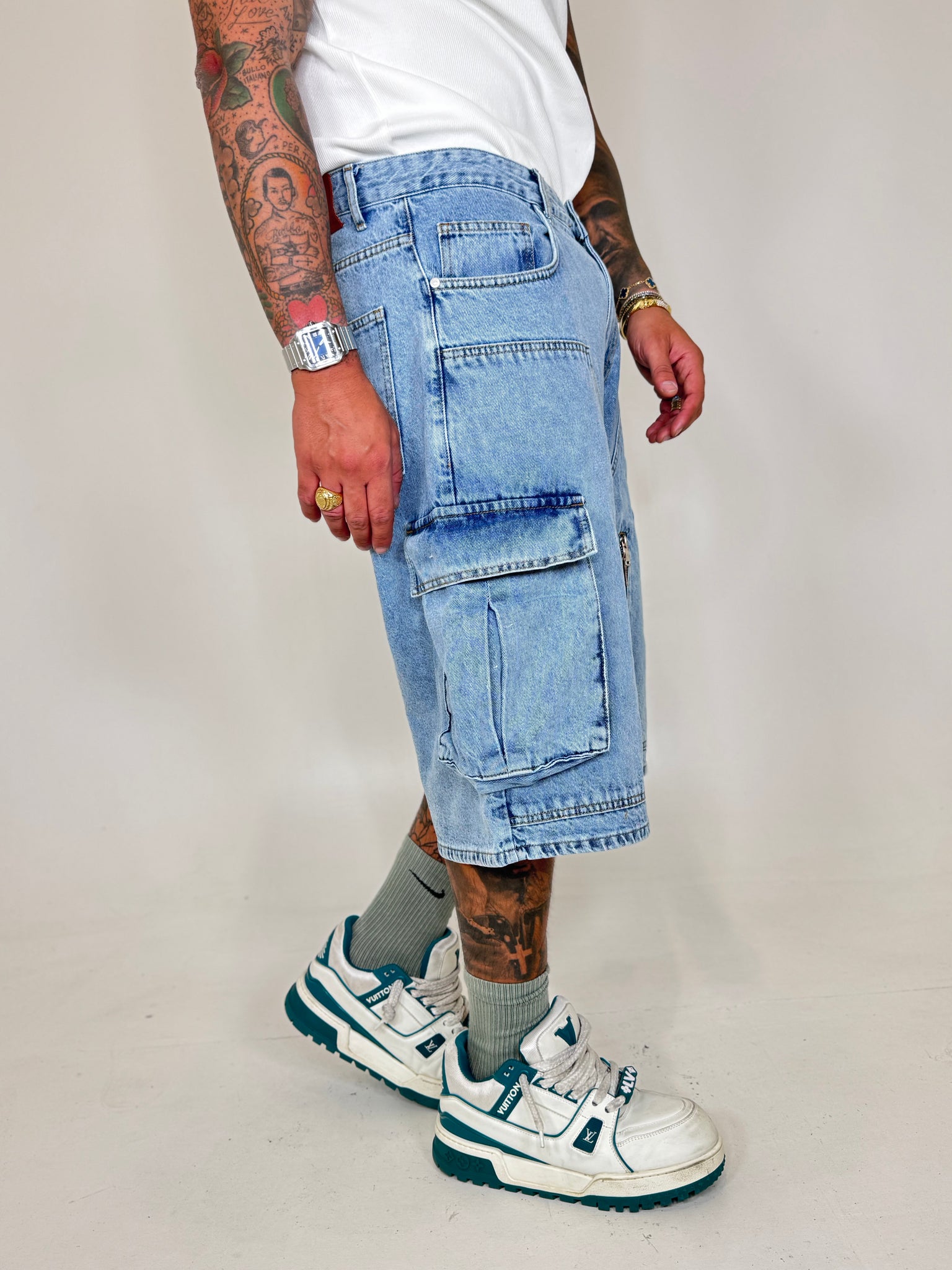 BERMUDA JEANS TASCONI CHIARO