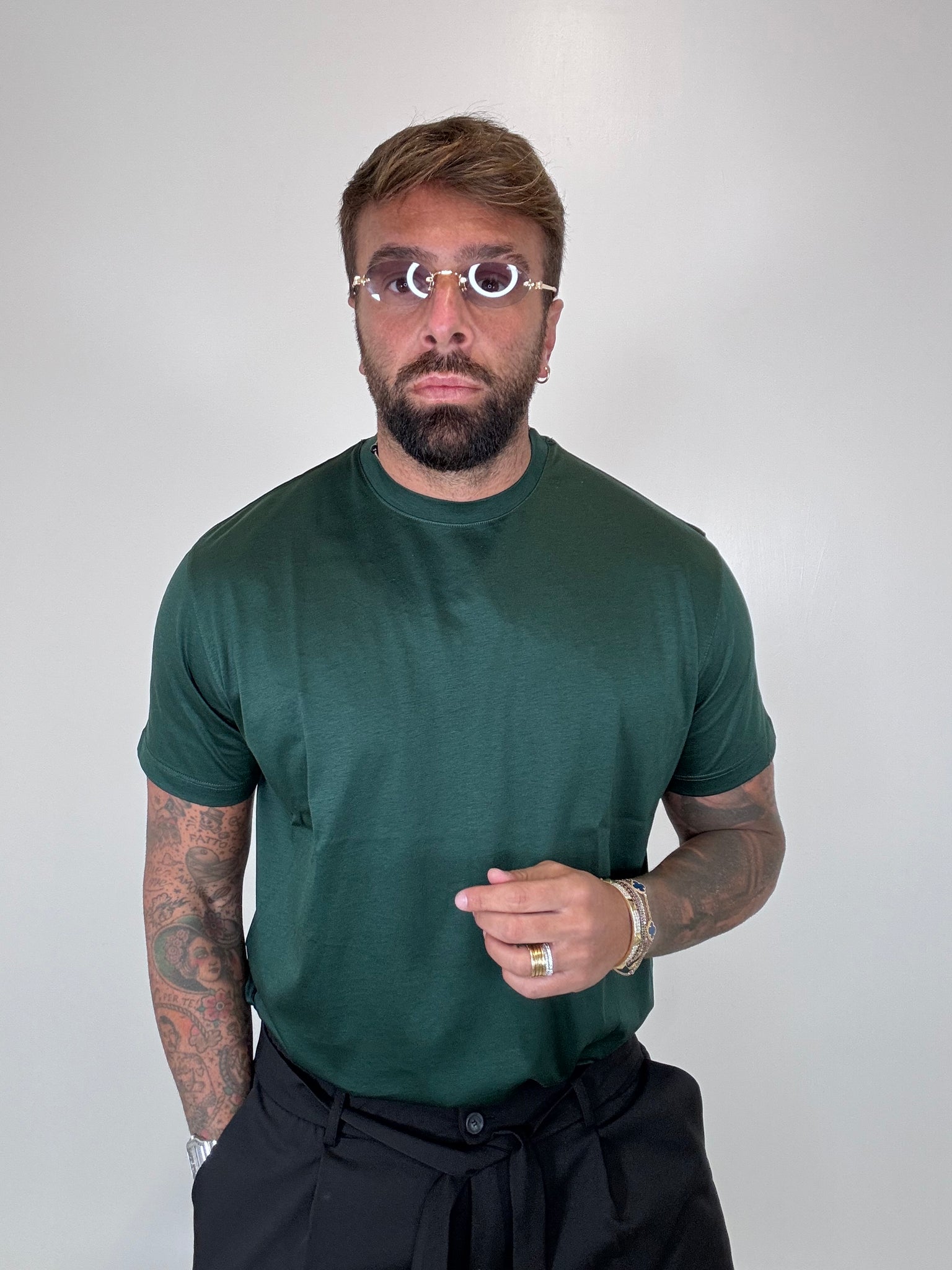 T-SHIRT FILO DI SCOZIA VERDE