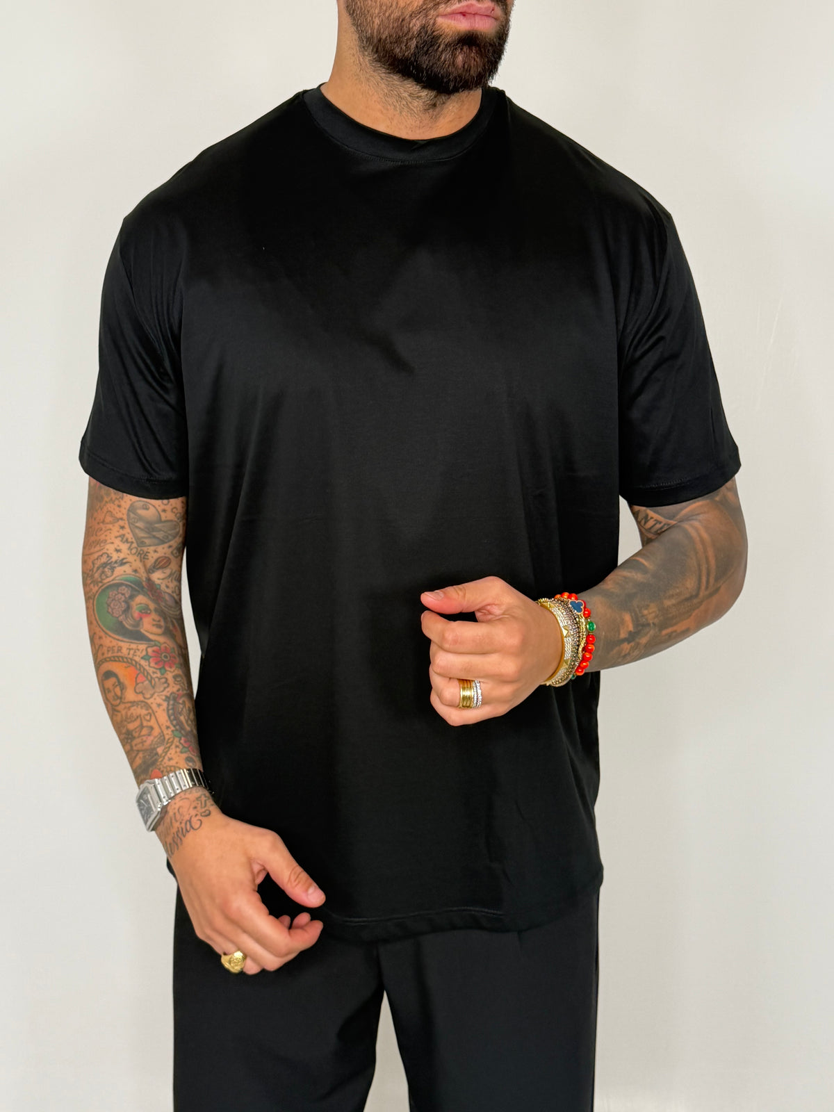 T-SHIRT GIROCOLLO IN FILO DI SCOZIA