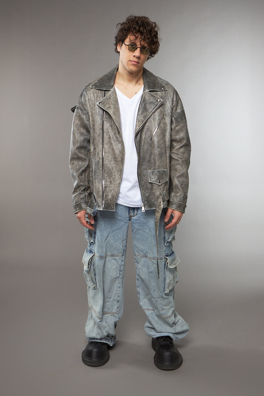CHIODO SPALLA SCESA CON LACCETTI GRIGIO - lab22shop