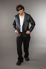 GIACCA IN PELLE NERA TASCONE - lab22shop
