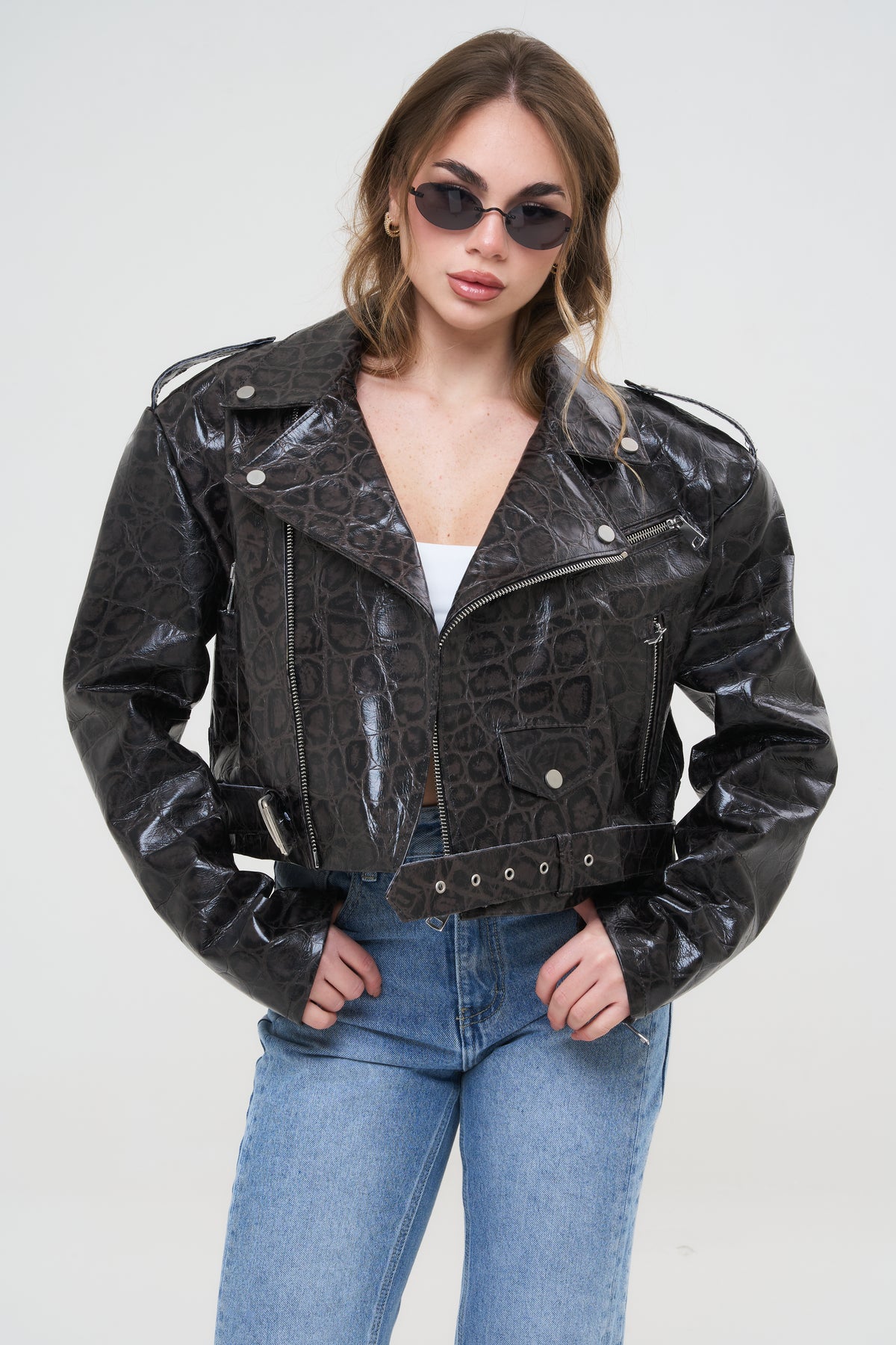 CHIODO CROPPED SPALLINA PITONATO - lab22shop