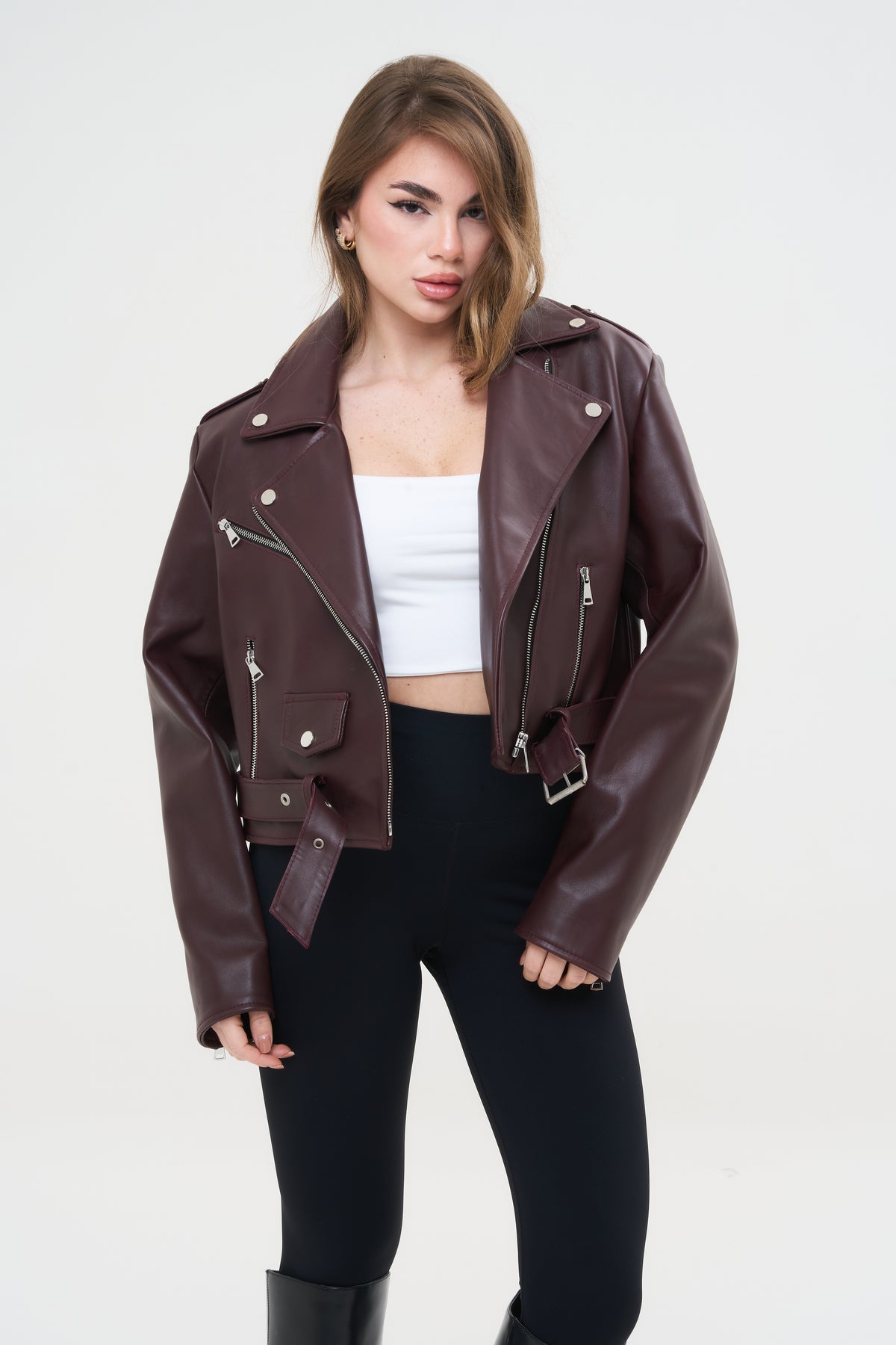 CHIODO CROPPED SPALLINA BORDEAUX - lab22shop