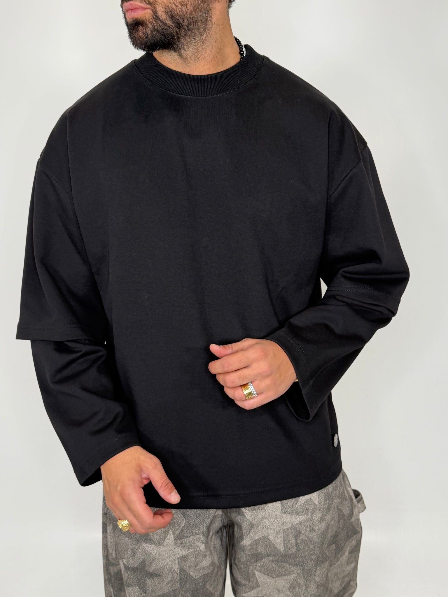 Longsleeve double nero