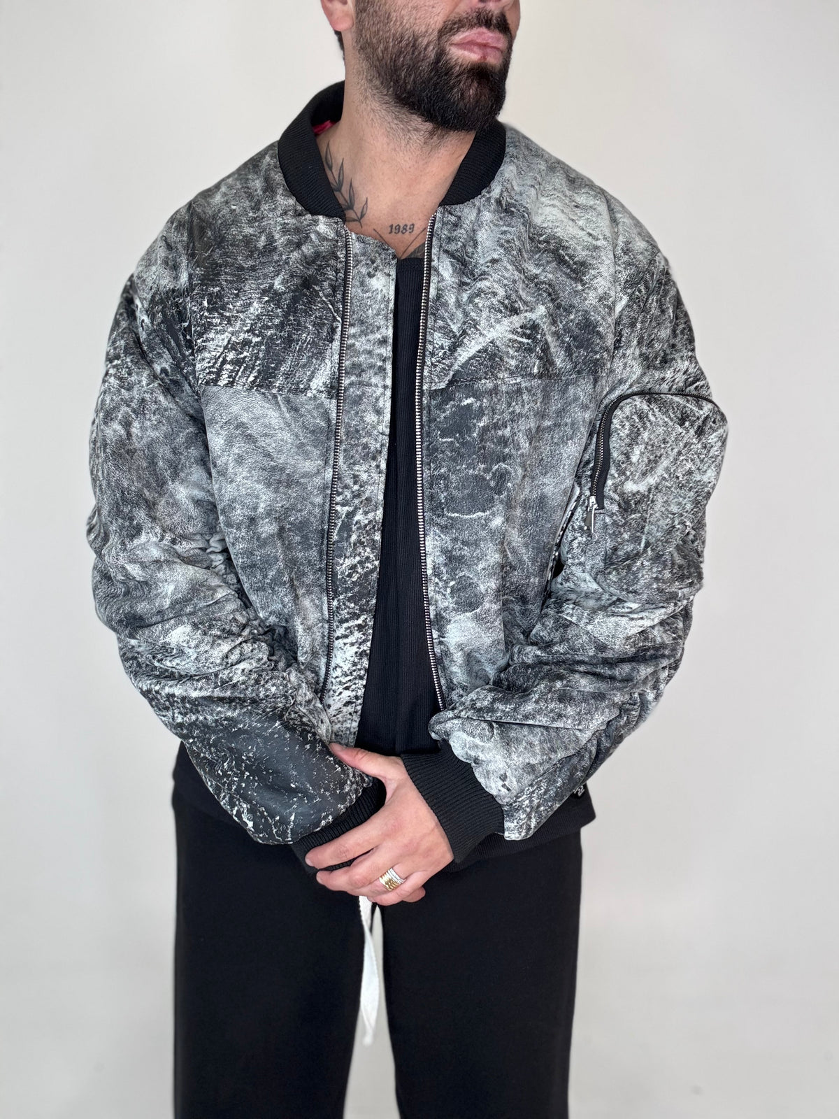 COLLLEGE ARRICCIO PELLE SMERIGLIATO GRIGIO - lab22shop