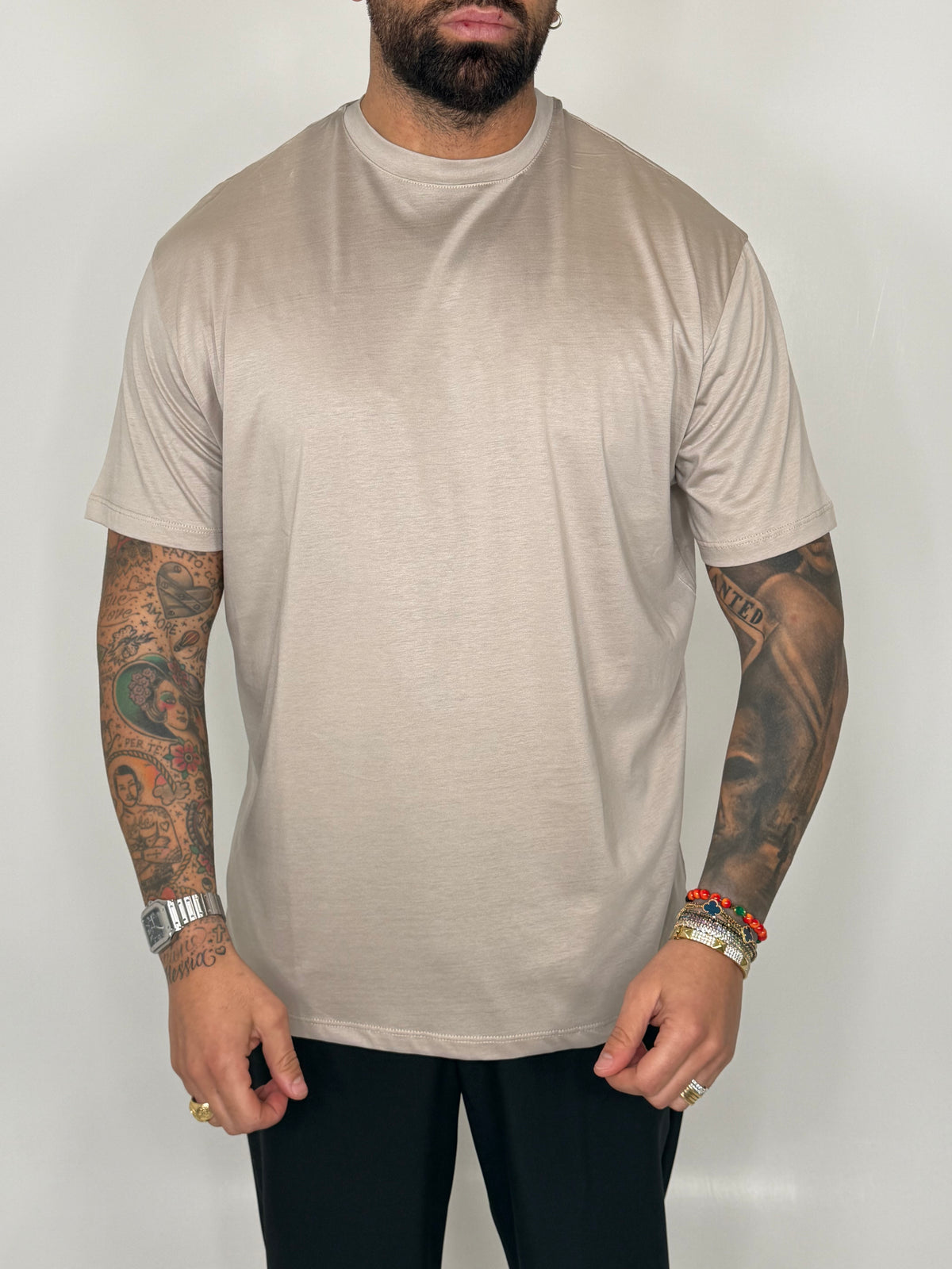 T-SHIRT GIROCOLLO IN FILO DI SCOZIA - lab22shop