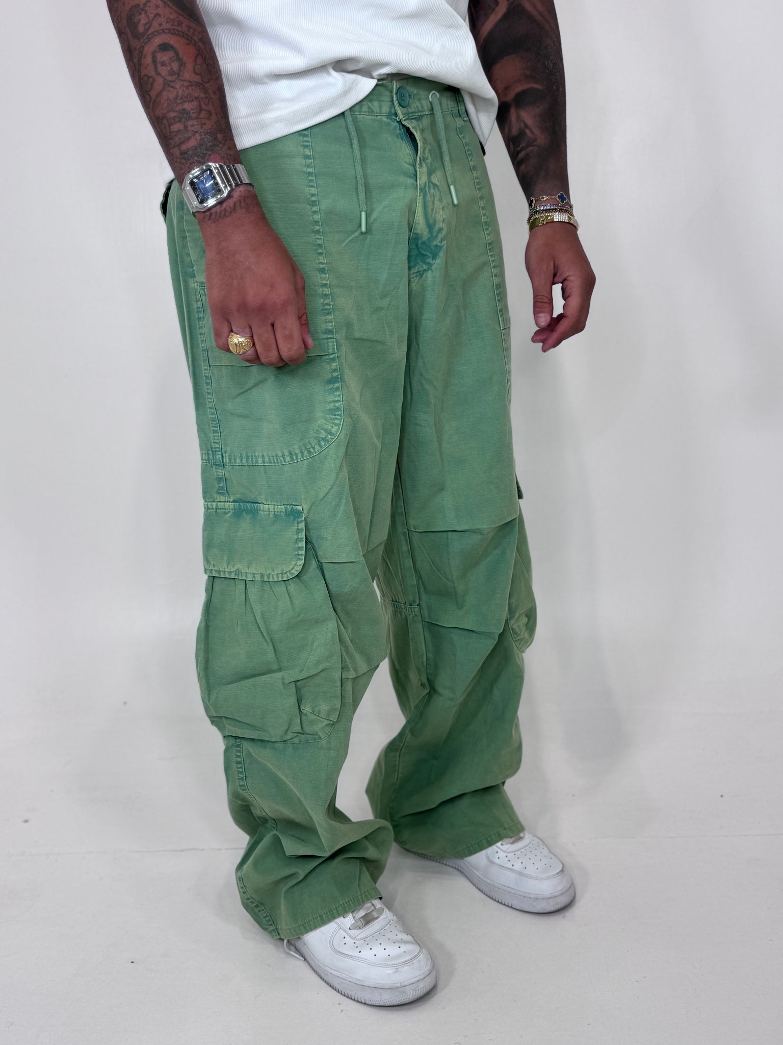 PANT CARGO VERDE ACQUA