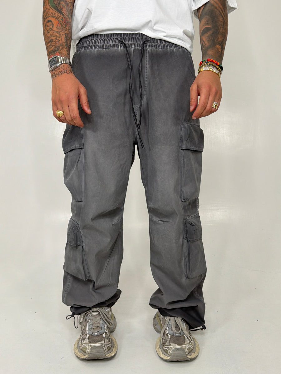 PANTALONE CARGO WASHED GREY - lab22shop