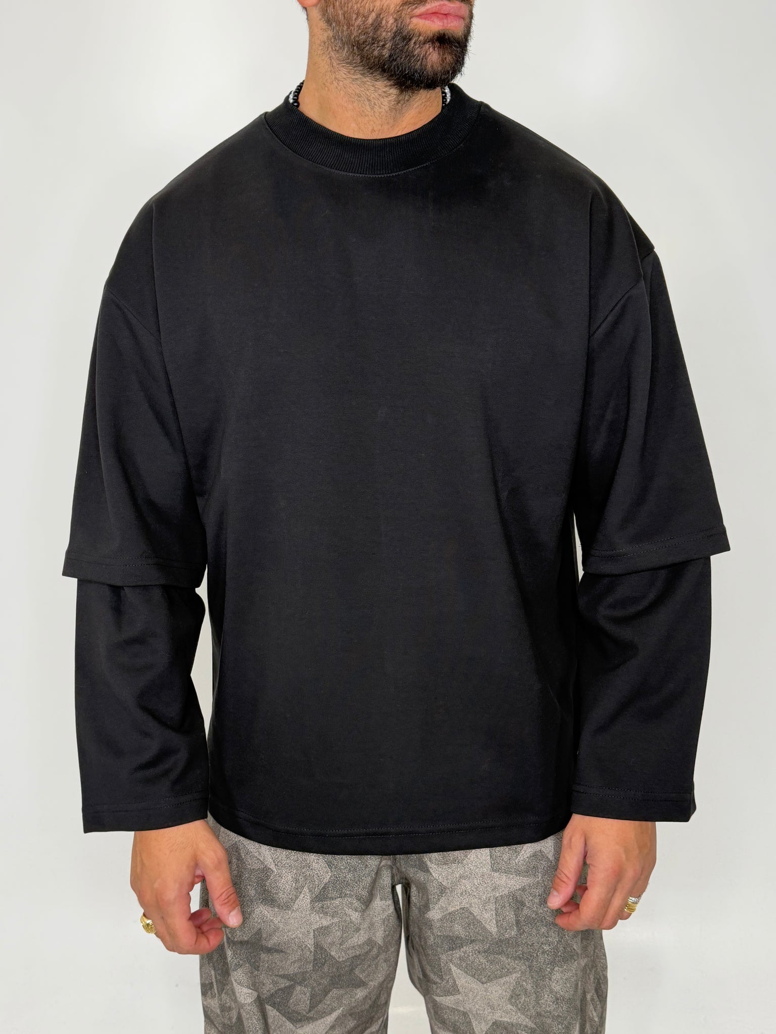 Longsleeve double nero