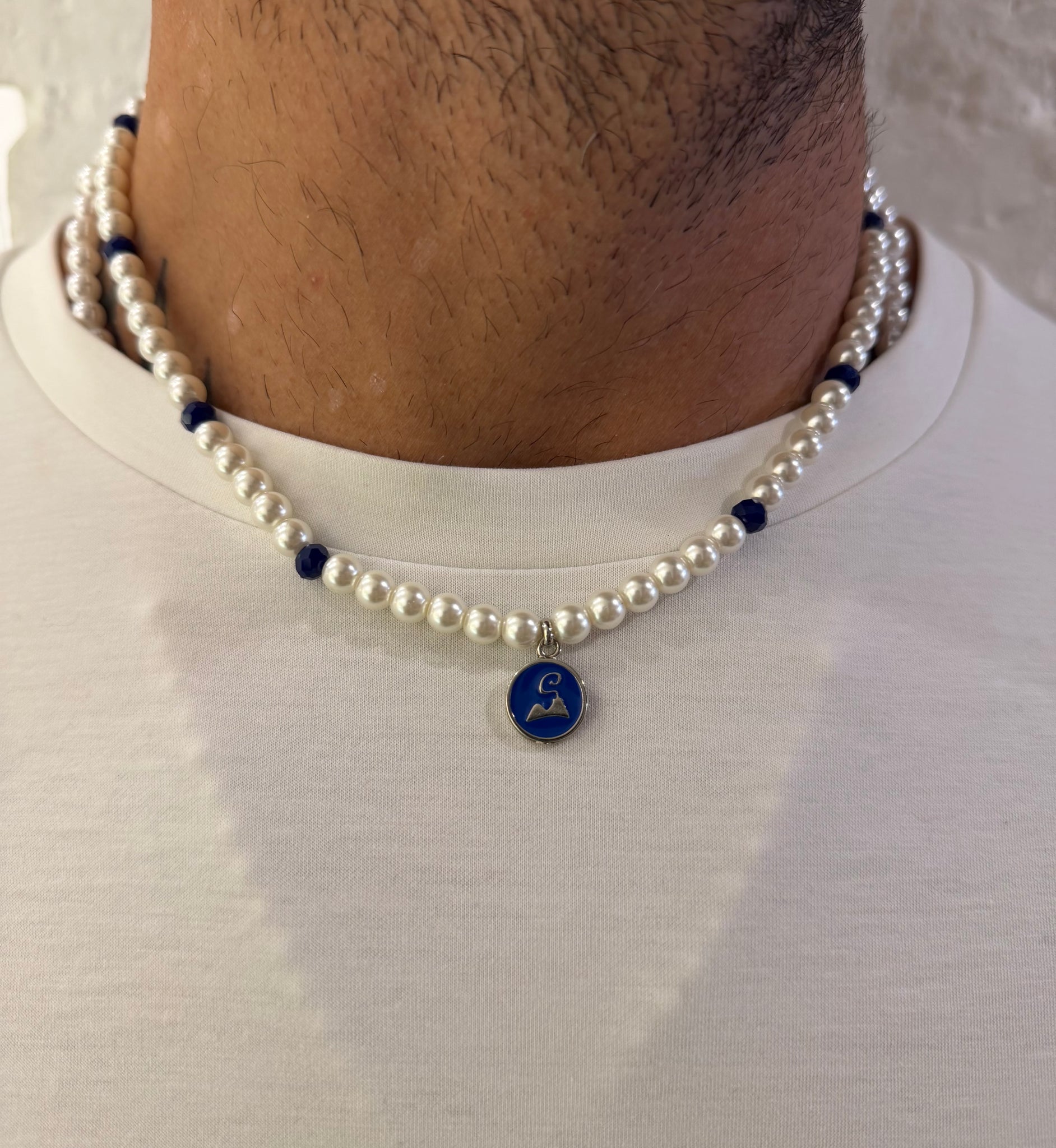 COLLANA PERLE CUORE SACRO