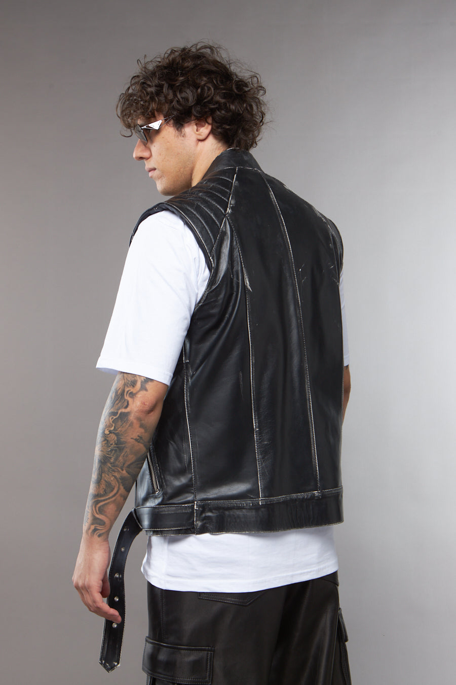 GILET BIKER NERO - lab22shop