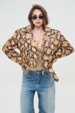 CHIODO CROPPED SPALLINA PITONATO BEIGE - lab22shop