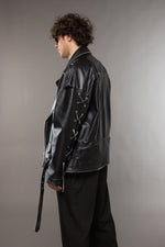 CHIODO IN PELLE NAPPA NERO OVERSIZE CON LACCI - lab22shop