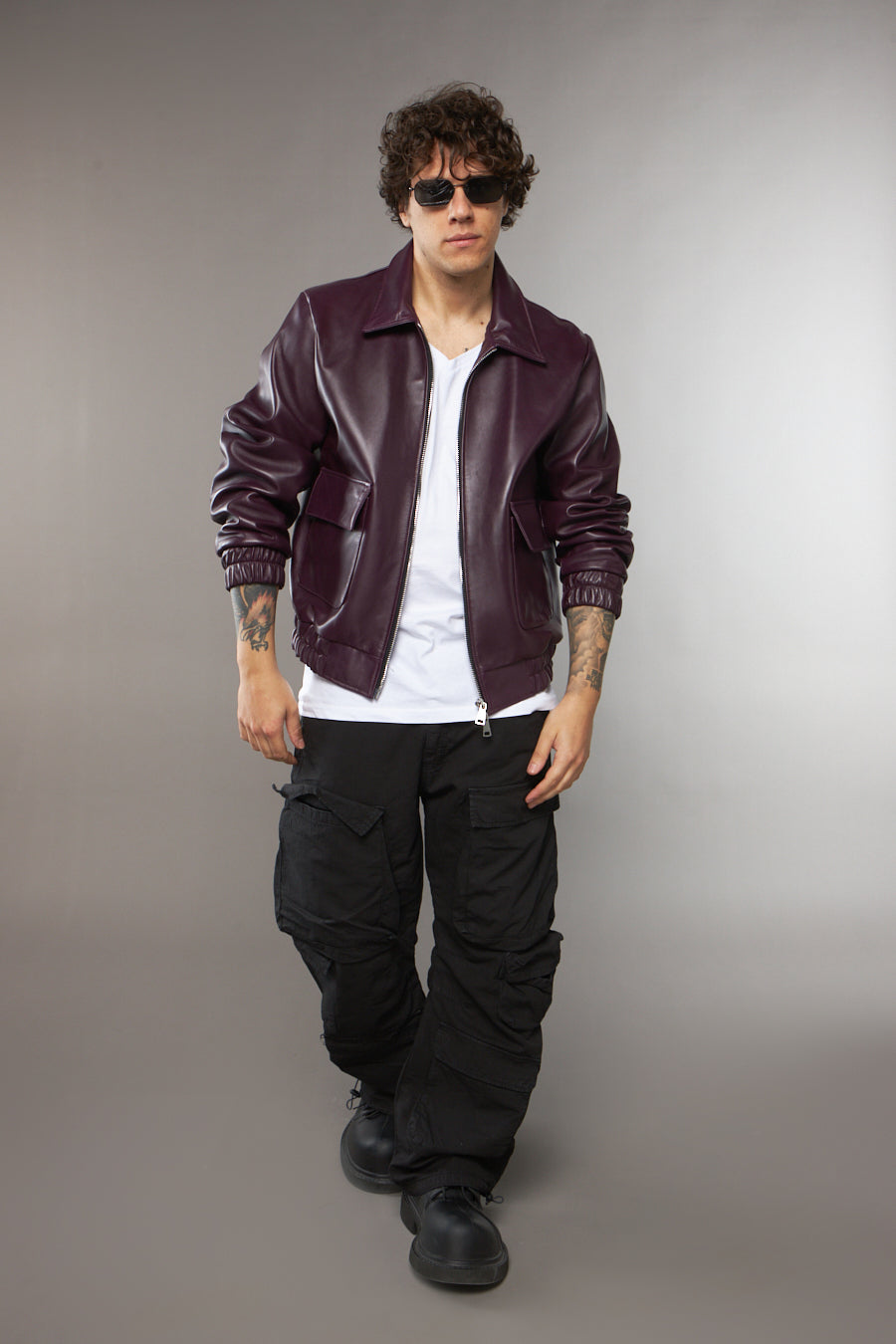 BOMBER COLLO CAMICIA TASCONI PRUGNA - lab22shop
