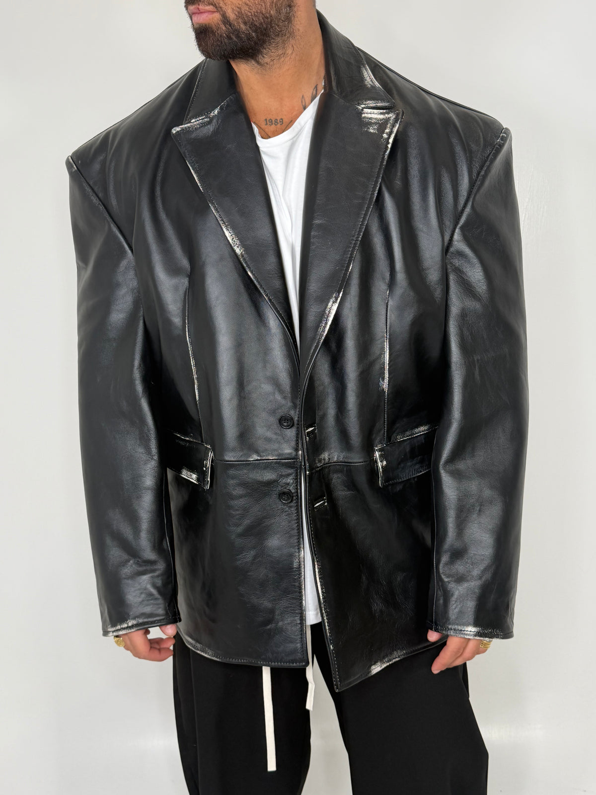 BLAZER OVERSIZE LEATHER VINTAGE - lab22shop