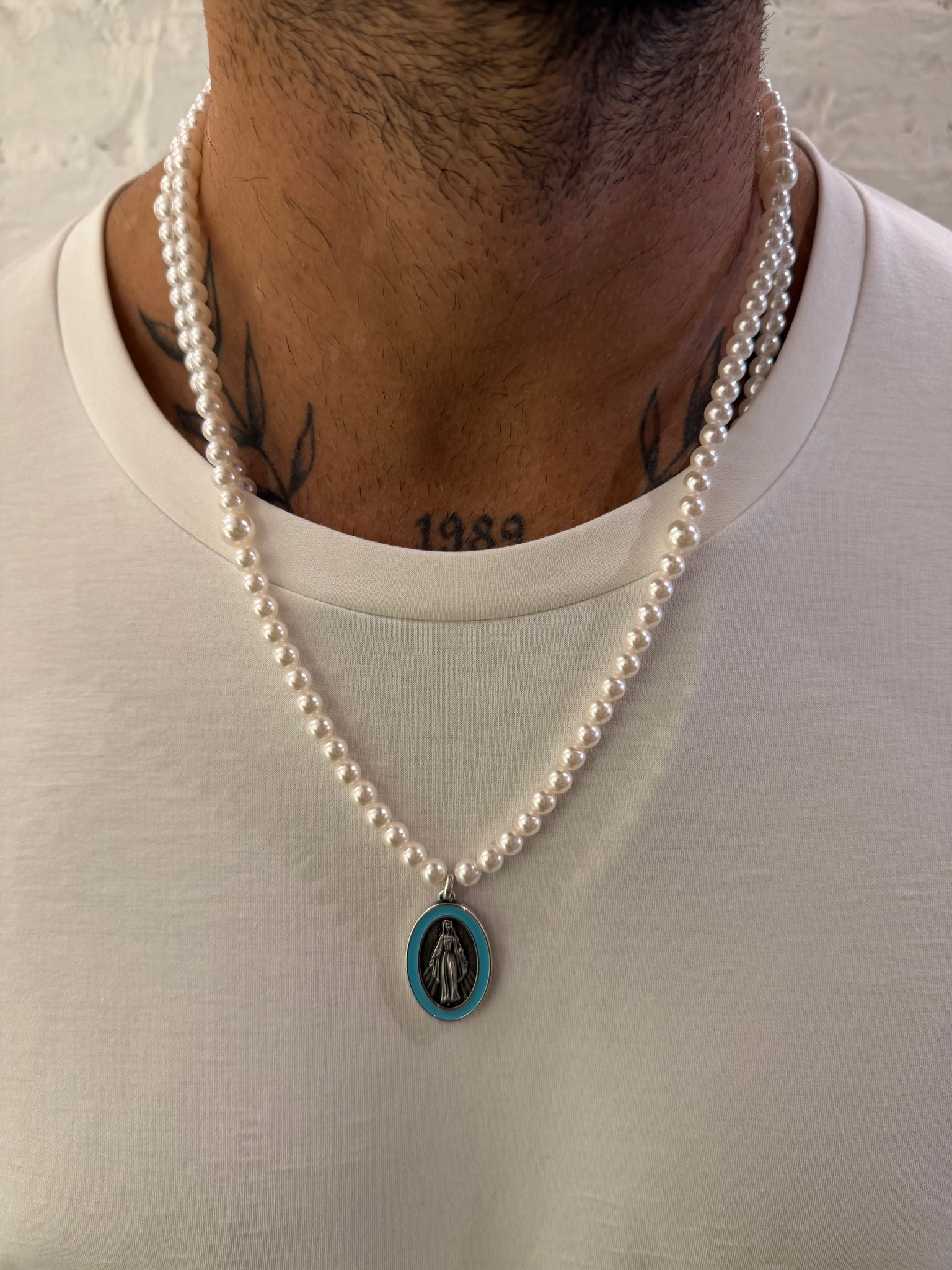 COLLANA PERLE CUORE SACRO