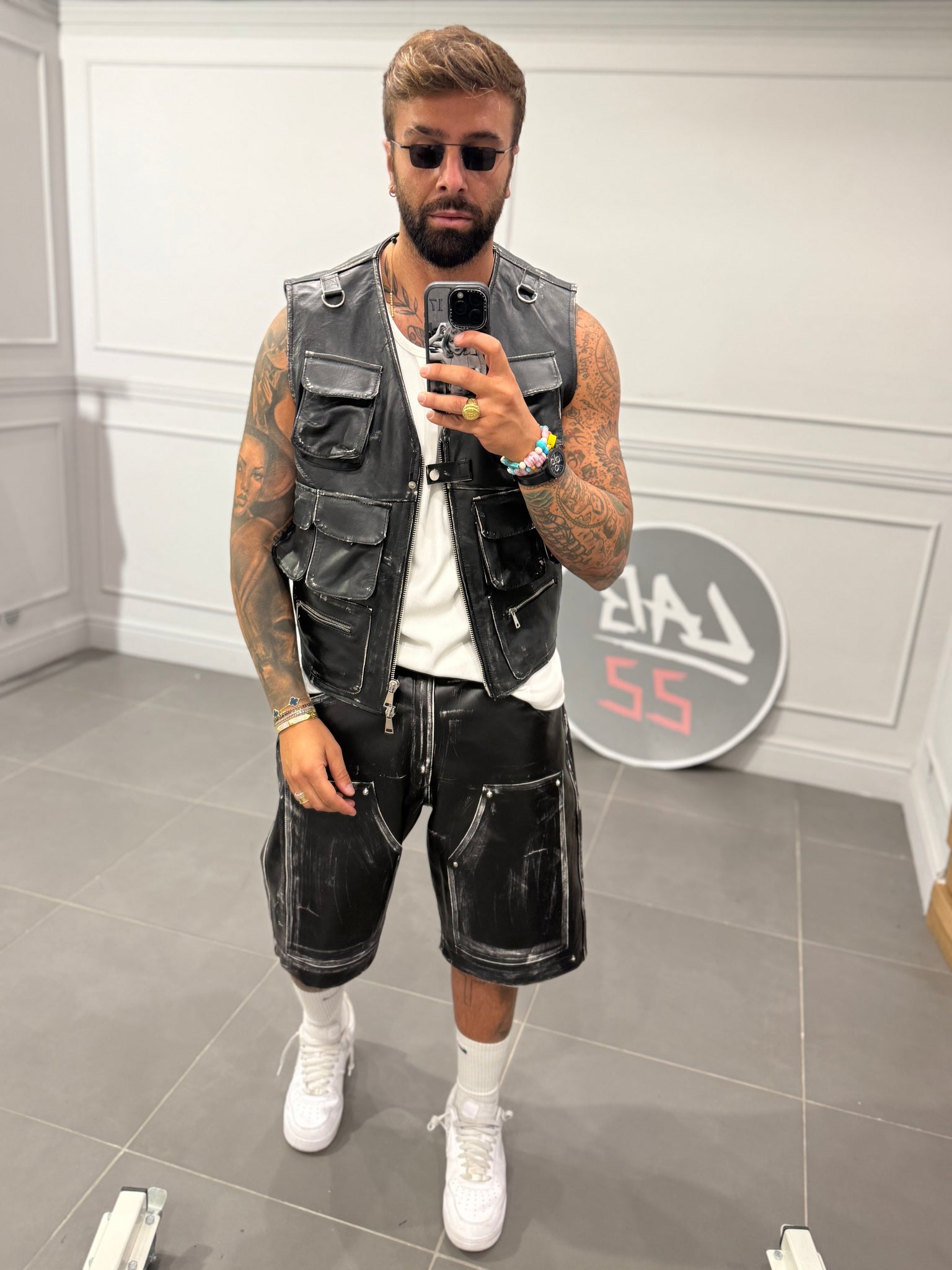 COORD GILET IN PELLE LAB22