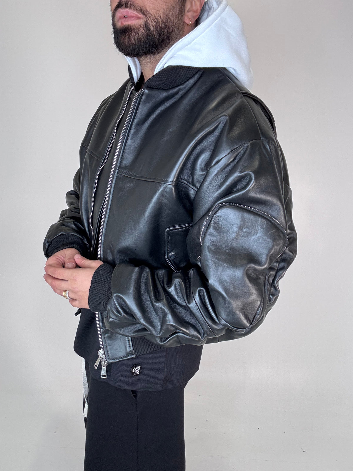 COLLEGE OVERSIZE CON MANICA ARRICCIO E CAPPUCCIO - lab22shop