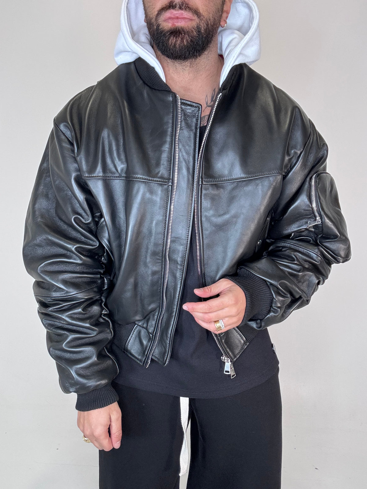 COLLEGE OVERSIZE CON MANICA ARRICCIO E CAPPUCCIO - lab22shop