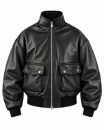 BLAZER COLLO ALTO PELLE LAVATA
