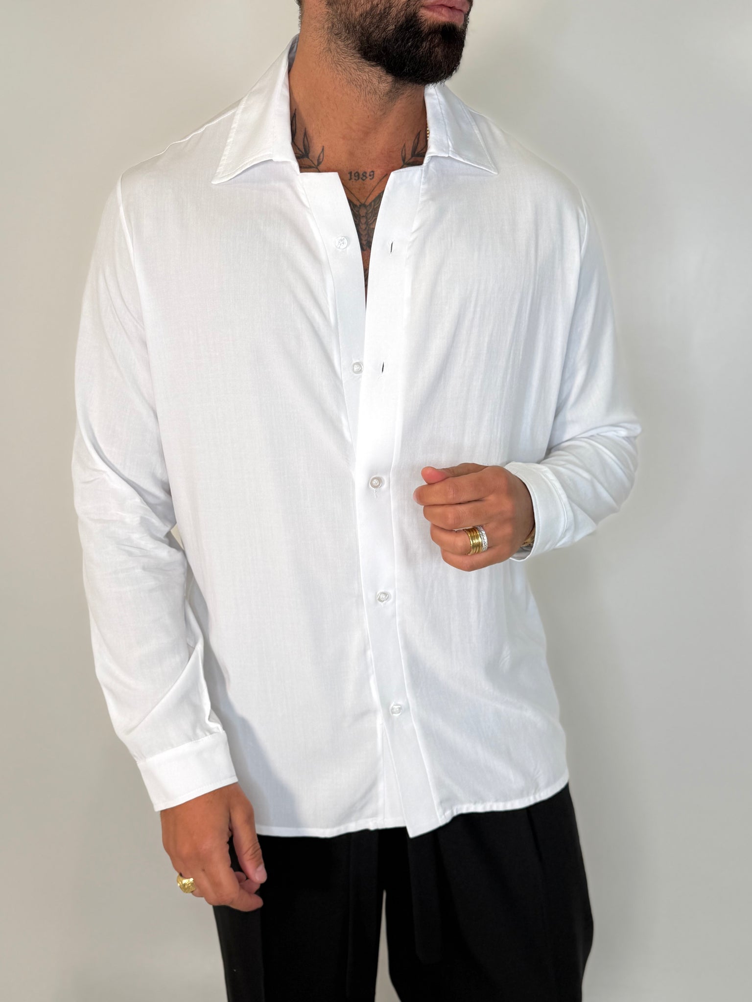 CAMICIA VISCOSA LAB BIANCA