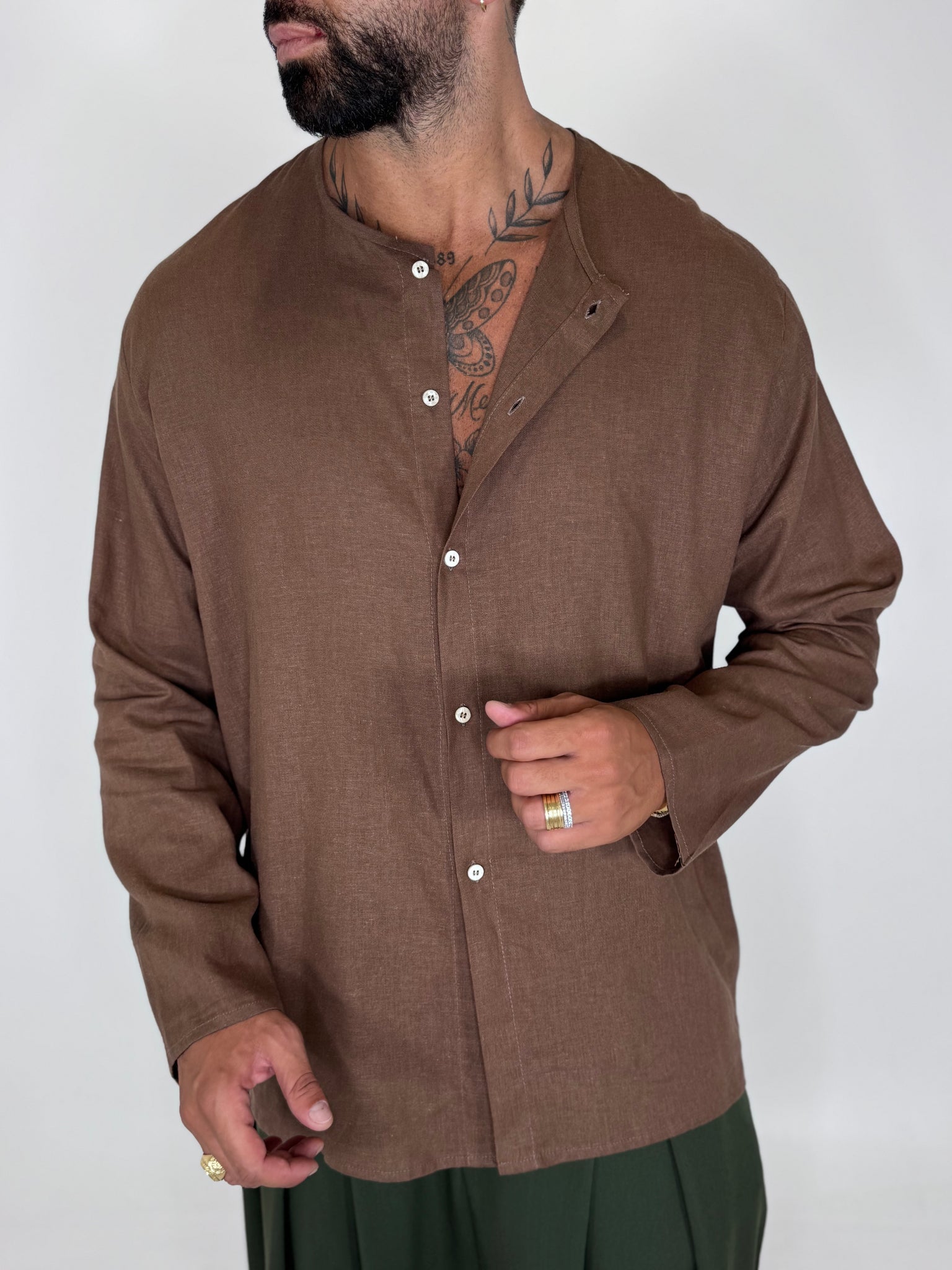 CAMICIA POSITANO MOKA