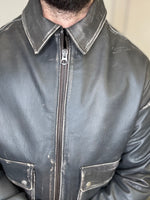 LEATHER CROPPED JACKET - lab22shop