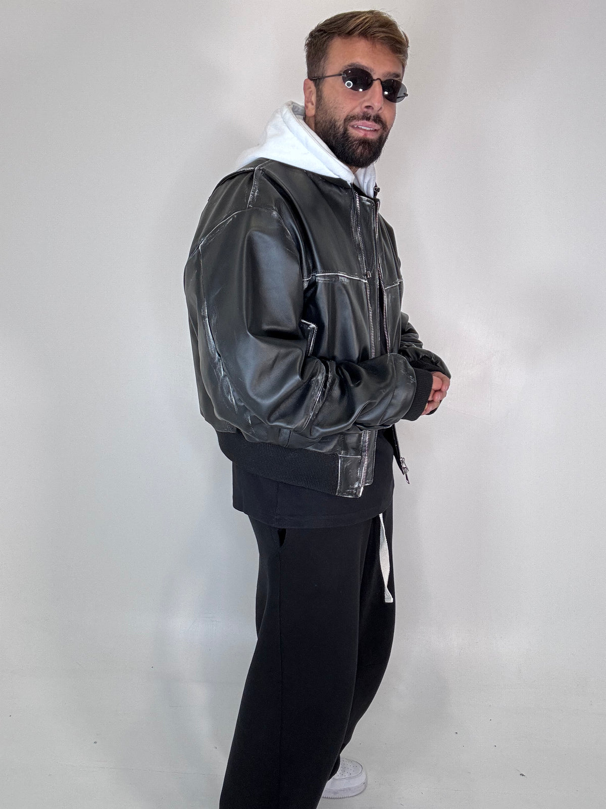 COLLEGE VINTAGE OVERSIZE CON MANICA ARRICCIO E CAPPUCCIO - lab22shop