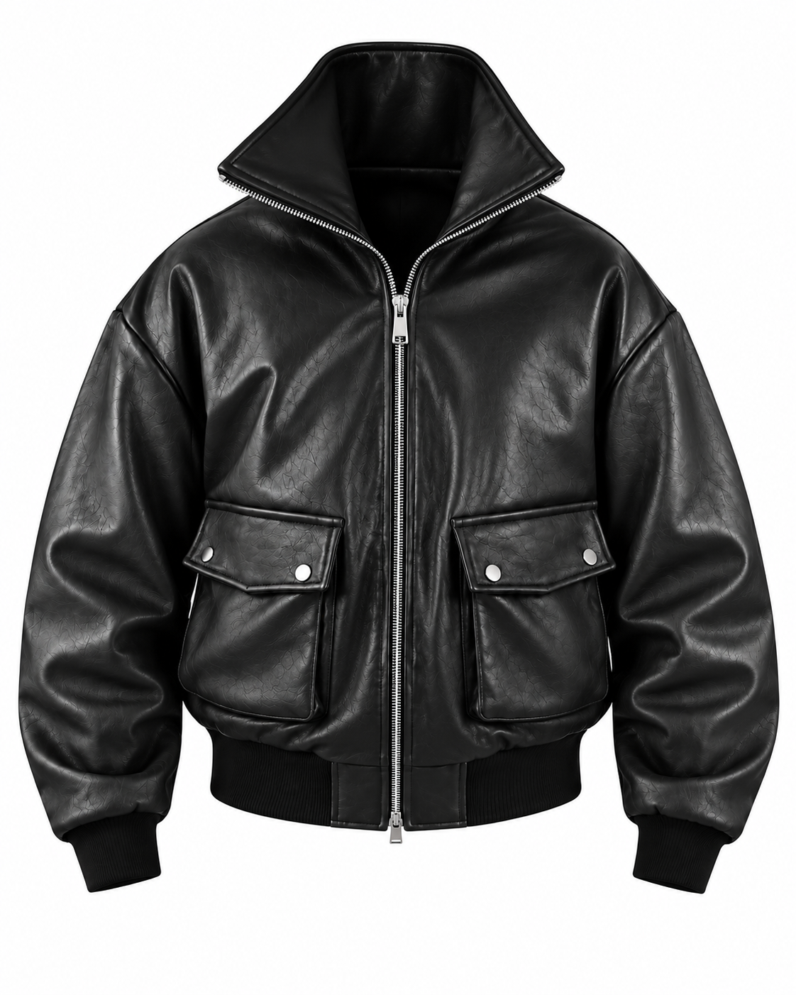 BLAZER COLLO ALTO PELLE LAVATA