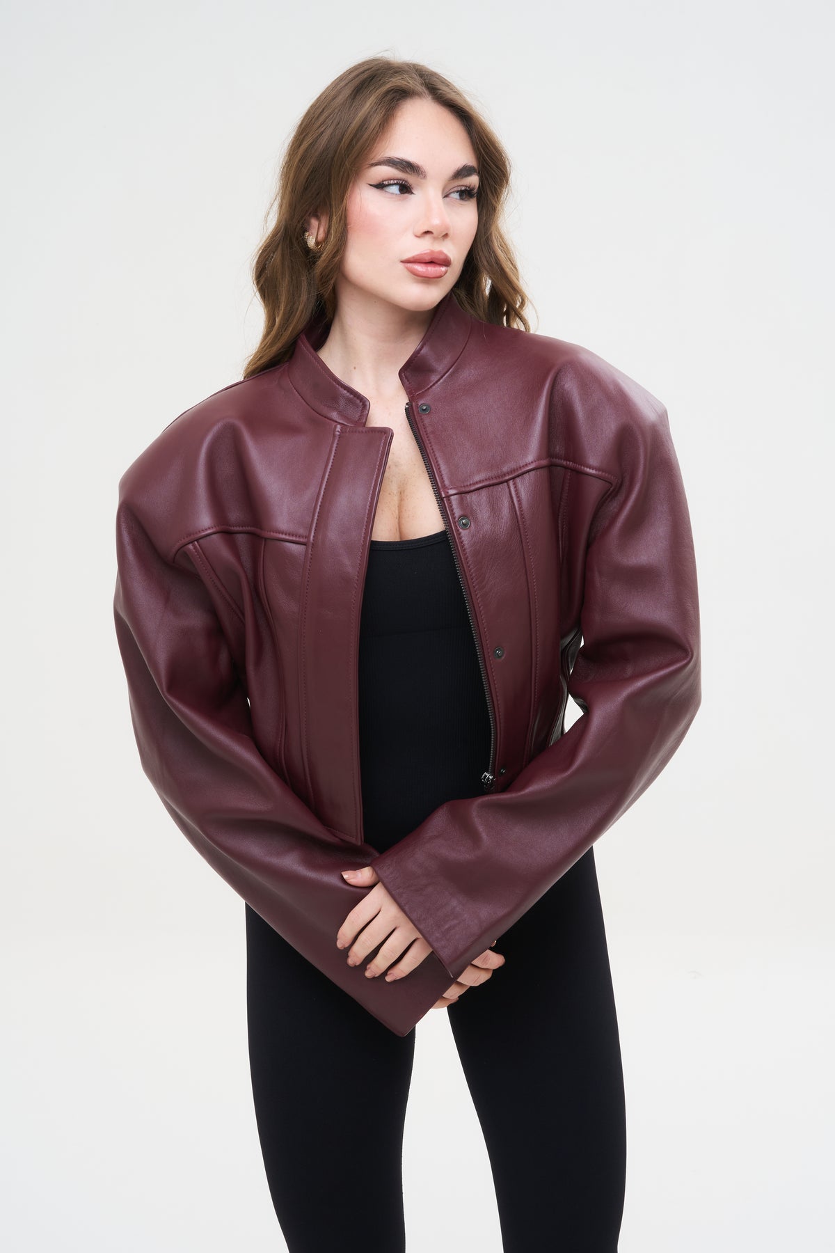 BLAZER TOP SPALLINA BORDEAUX - lab22shop