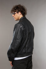 BOMBER COLLO CAMICIA EFFETTO PELLE LAVATA - lab22shop