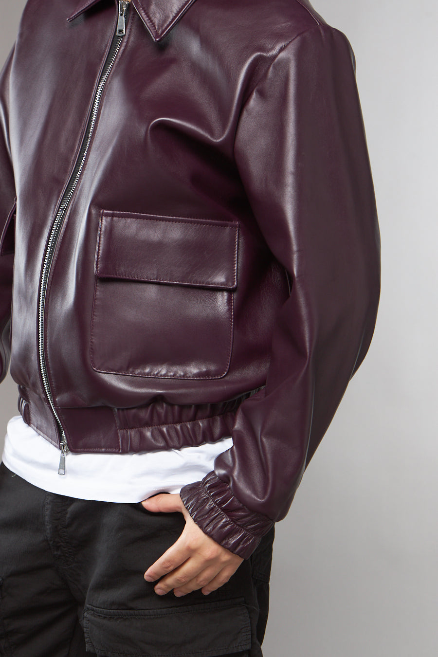 BOMBER COLLO CAMICIA TASCONI PRUGNA - lab22shop