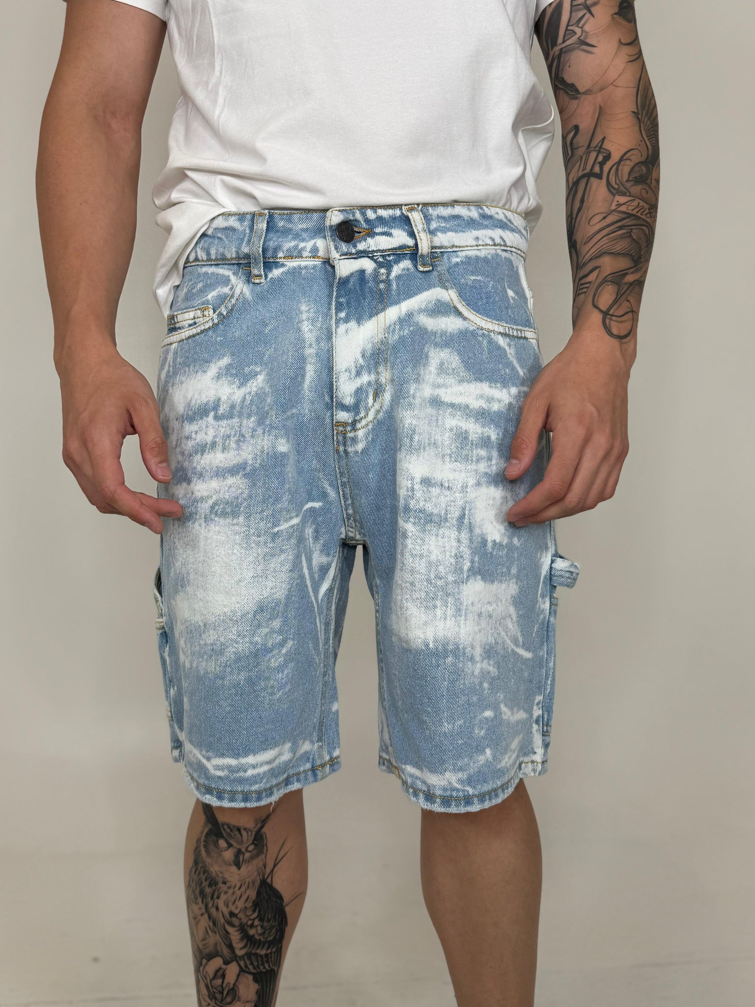 Bermuda denim chiaro sfumato