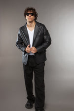 GIACCA IN PELLE NERA TASCONE - lab22shop