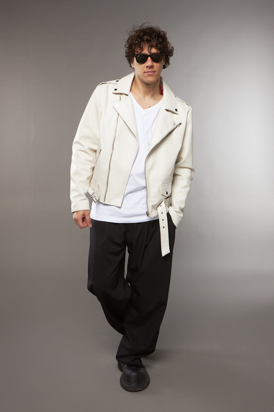 CHIODO IN PELLE NAPPA BIANCO - lab22shop