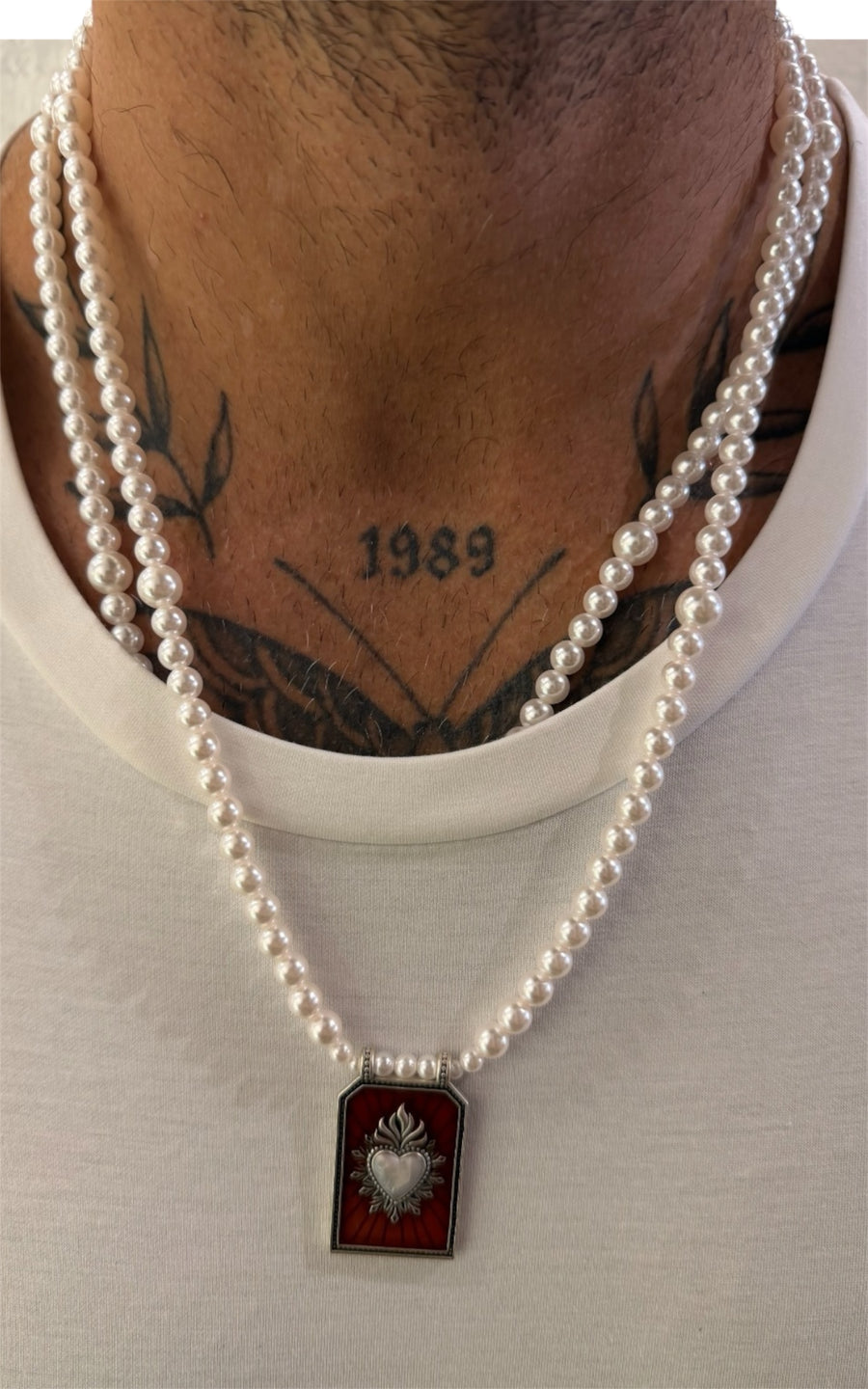 COLLANA CUORE SACRO BORDEAUX