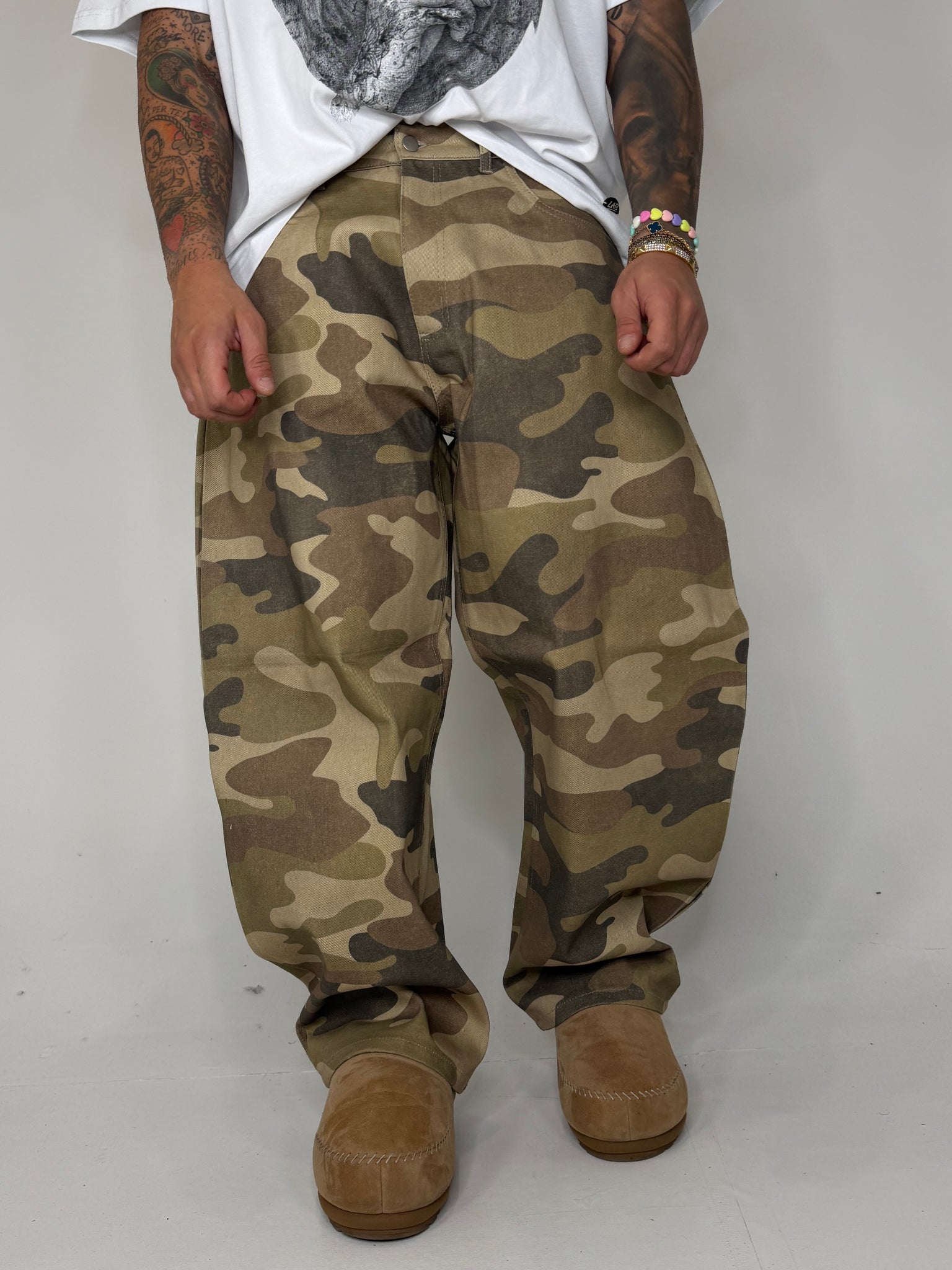 Pantalone Jeans Balloon Mimetico