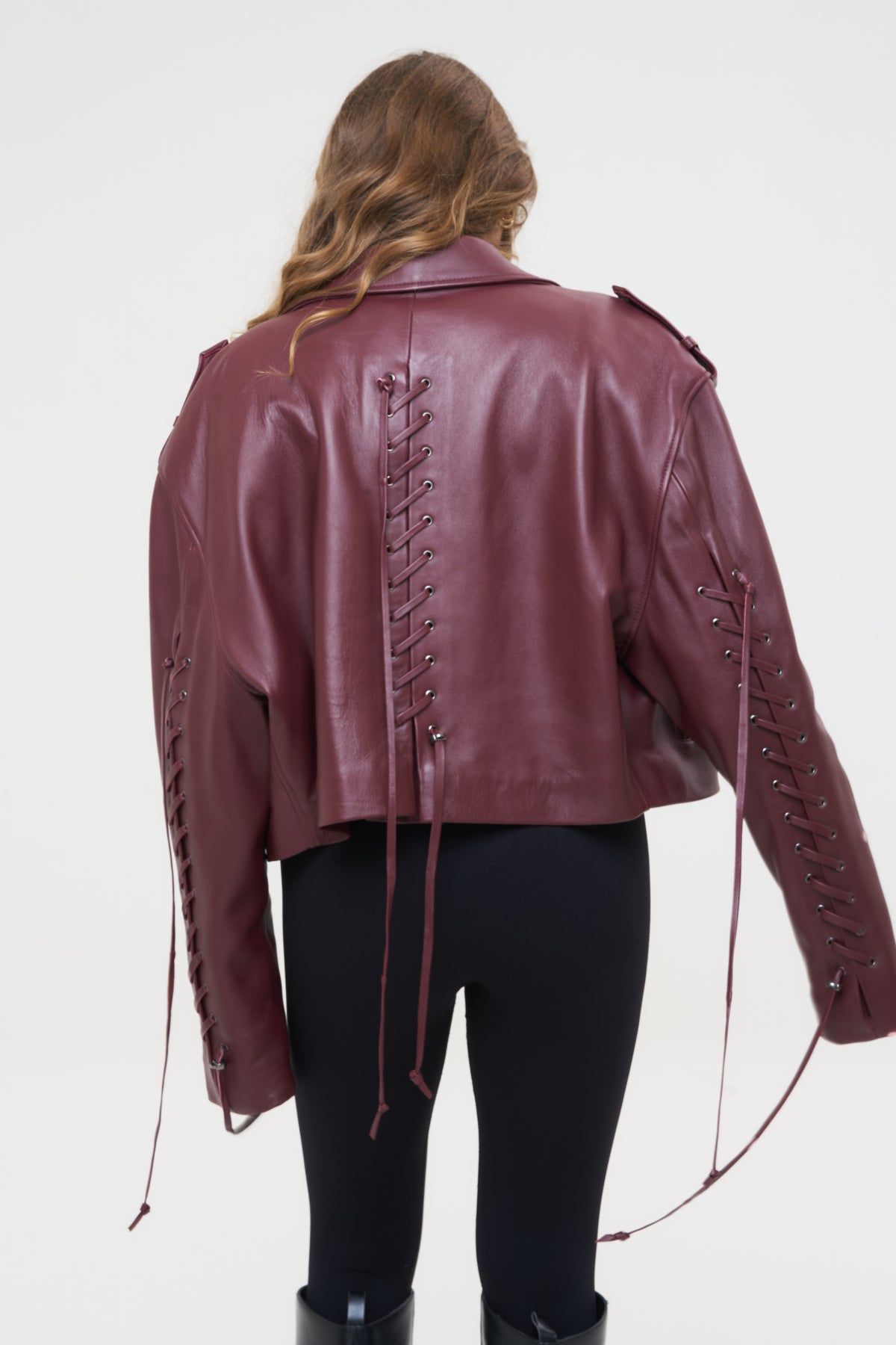 CHIODO IN PELLE LONDON LACCETTI BORDEAUX - lab22shop