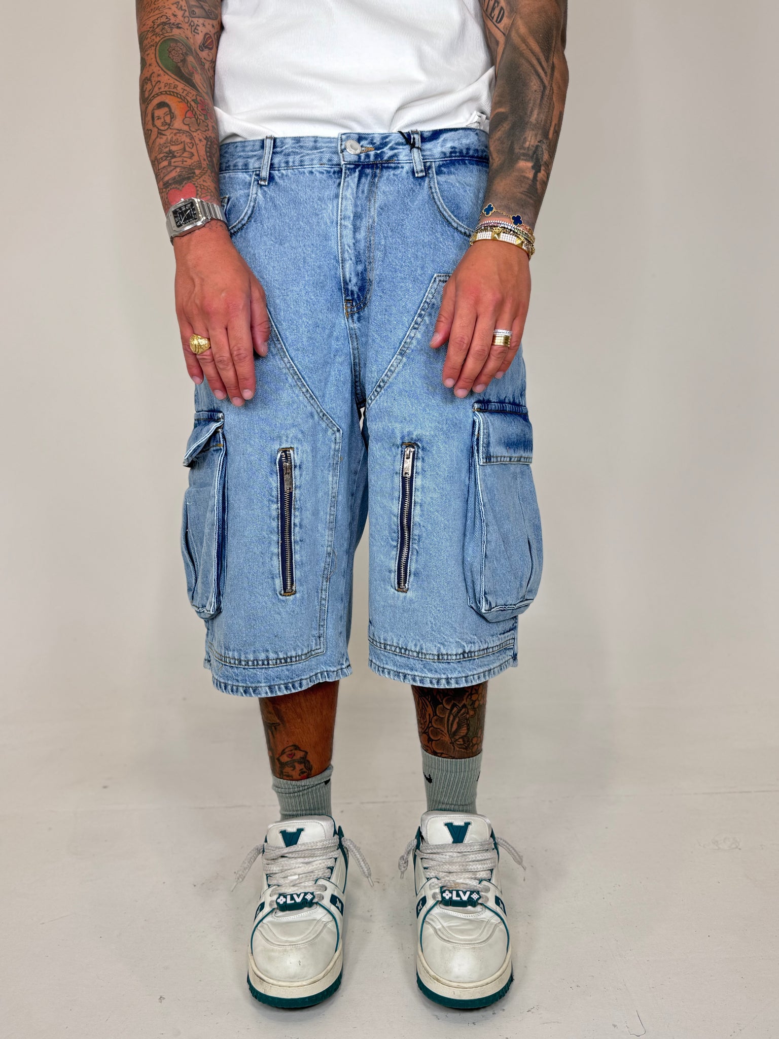 BERMUDA JEANS TASCONI CHIARO