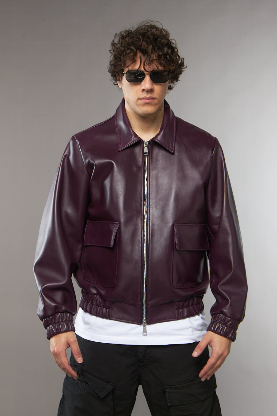 BOMBER COLLO CAMICIA TASCONI PRUGNA - lab22shop