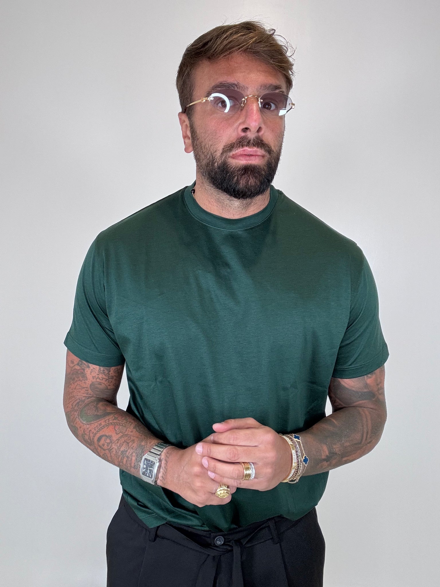 T-SHIRT FILO DI SCOZIA VERDE