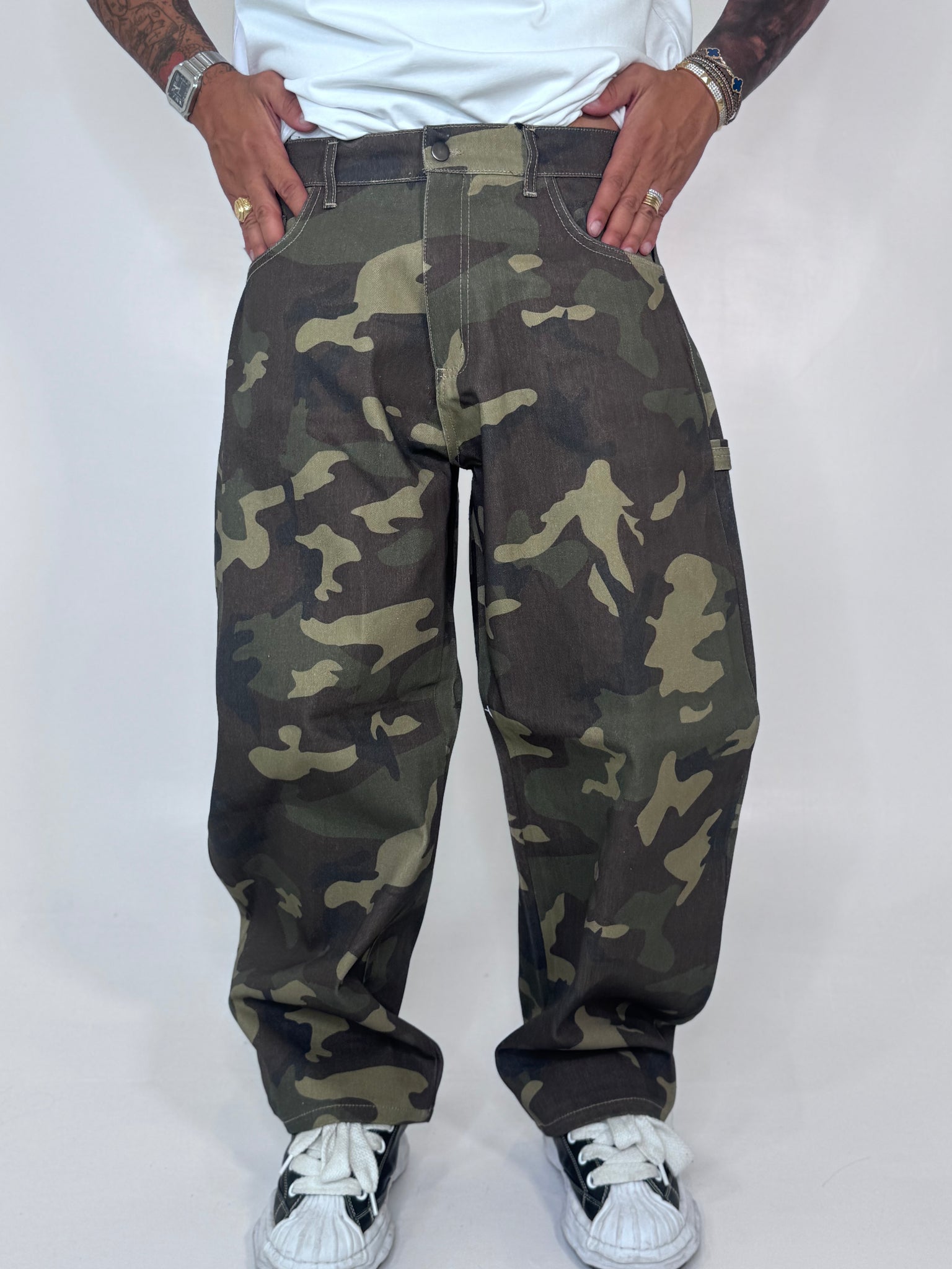Pantalone Jeans Balloon Mimetico