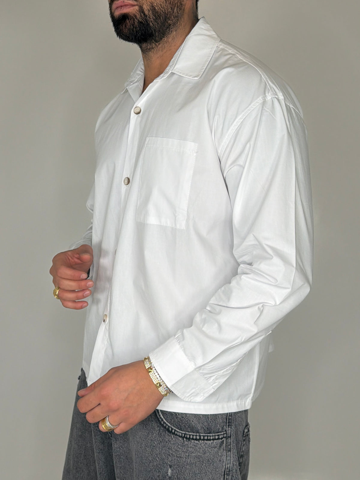 CROPPED WHITE SHIRT - lab22shop