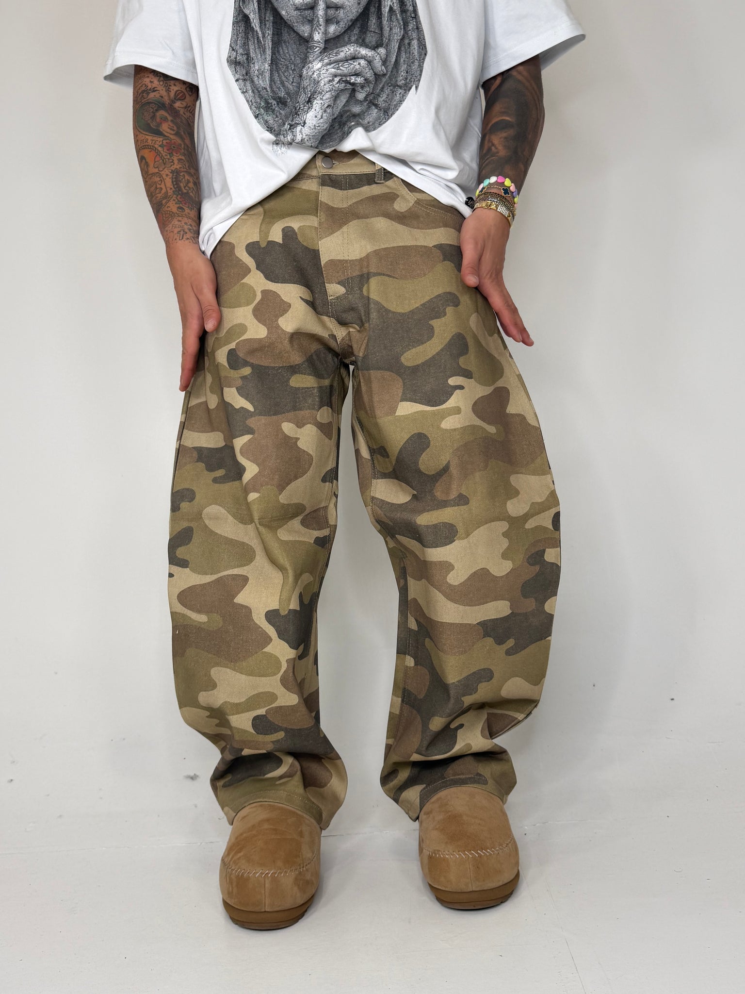 Pantalone Jeans Balloon Mimetico