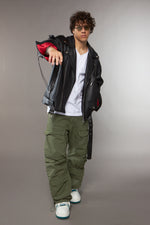 CHIODO OVERSIZE SPALLA SCESA CON LACCI NERO - lab22shop