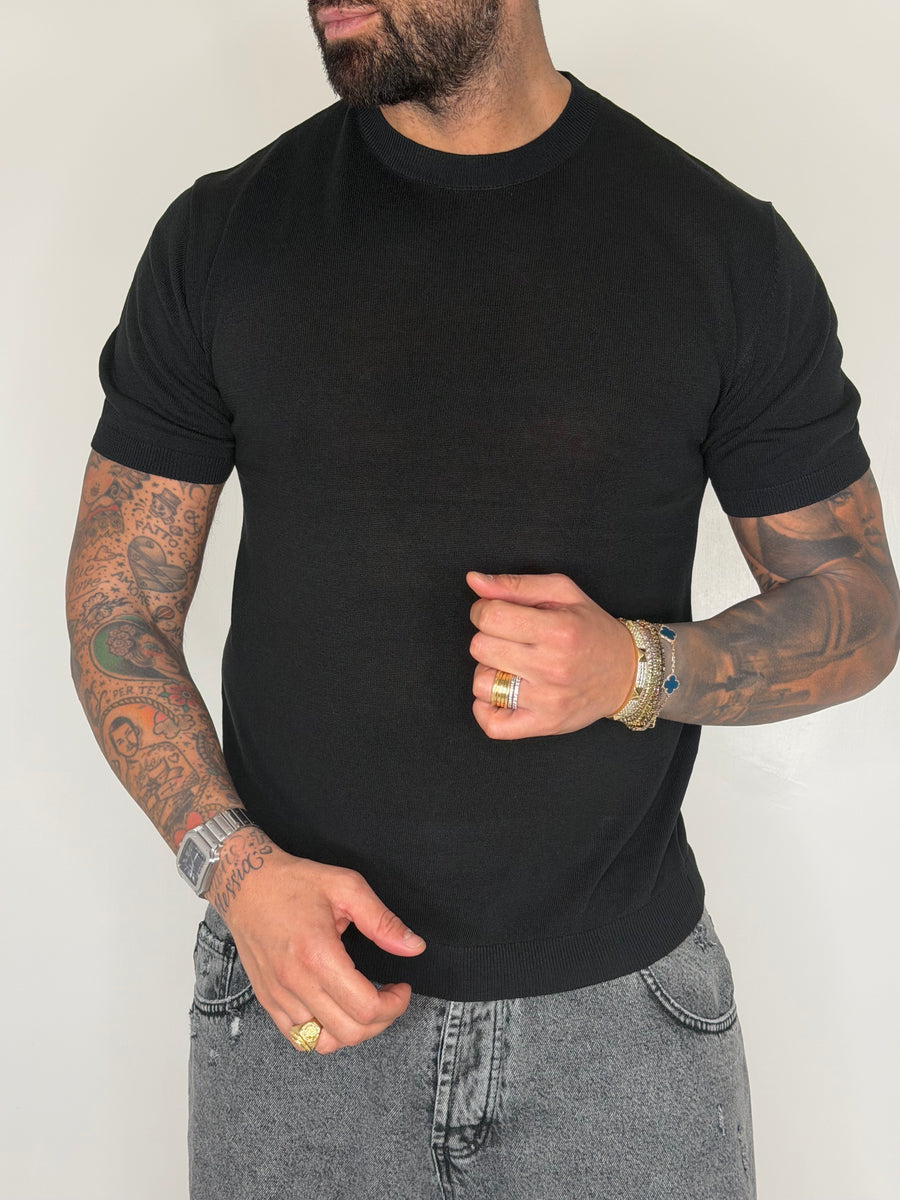 BLACK BASIC TEE - lab22shop