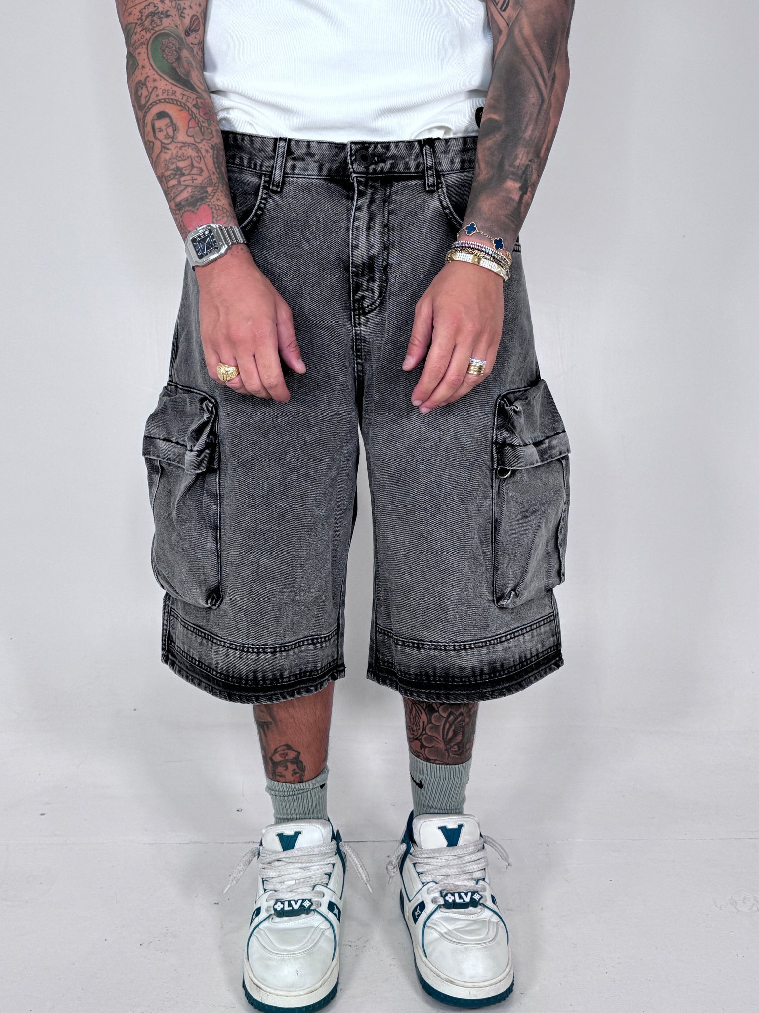 BERMUDA JEANS TASCONI GRIGIO
